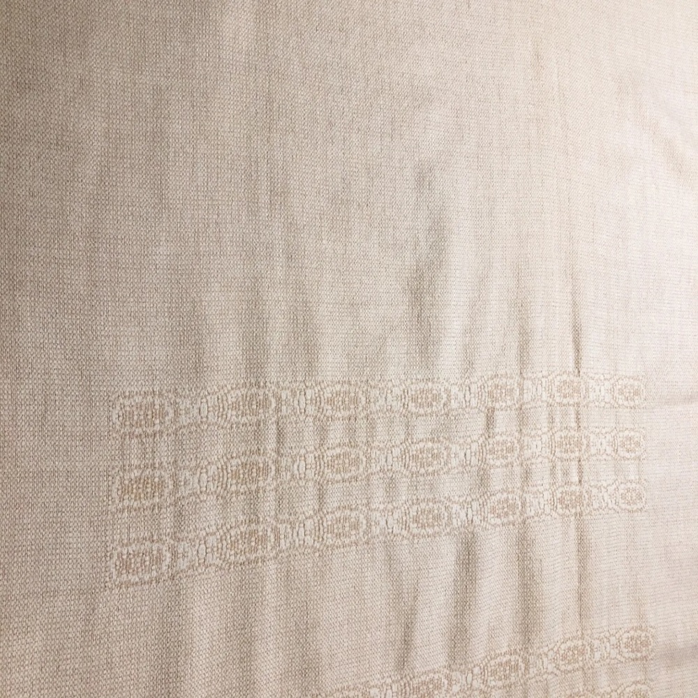 Churchill Handwoven Shawl Scarf tan knit fringe 63"x27" - Picture 4 of 10